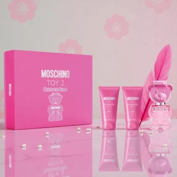 Authentique Coffret 2 Pièces Moschino – Toy 2 Bubble Gum 50 ml + Gel Douche 50 ml + Lait Corporel 50 ml – Image 2
