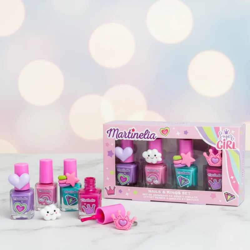 💅💖Lot de 6 (5.40€ Pièce) : Coffret Vernis à Ongles et Bagues Martinelia Super Girl ✨