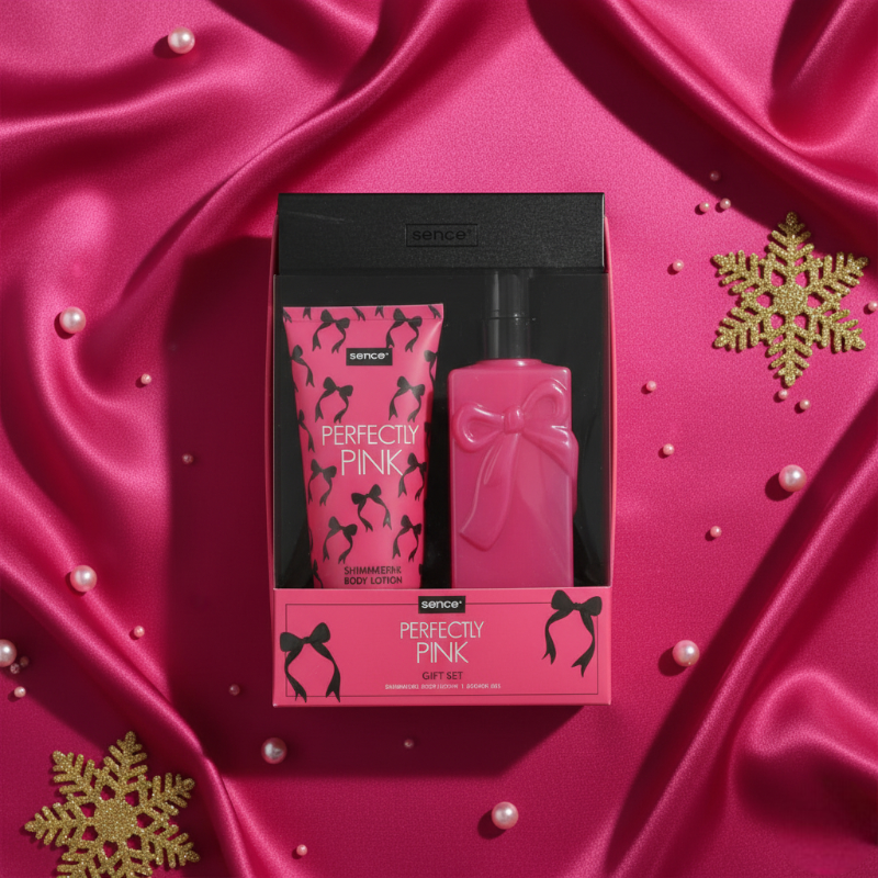 article de noel en gros (4) Lot de 6 (soit 4,90€ Pièce) : Coffret Cadeau Sence Collection – 2 Pièces Glitz & Glam Perfectly Pink – Image 1
