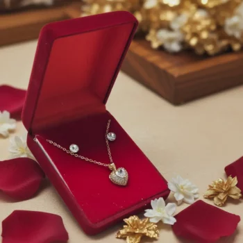 Coffrets Collier et Boucles d'oreilles - Coeur & Doré et Strass – Image 2