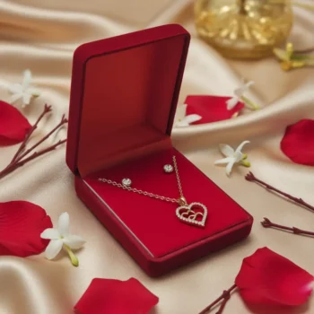 Coffrets Collier et Boucles d'oreilles - Coeur & Doré et Strass – Image 2
