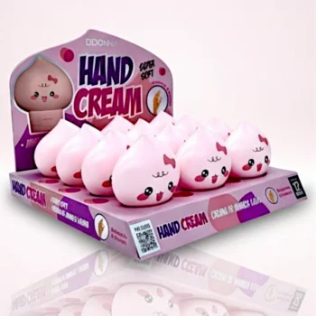 🍑💖 Présentoir de 12 (soit 1,05€ unité) : Crème Mains DDONNA PÊCHE "Mascotte" ✨🍑 – Image 3