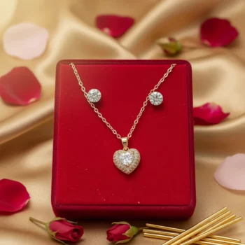 Coffrets Collier et Boucles d'oreilles - Coeur & Doré et Strass