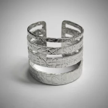 Lot de 50 Bagues (1,80€ Pièce) : Bague Ajustable Argenté Qualité N°1- Mélange ± 30 Différentes – Acier Inoxydable – Image 2