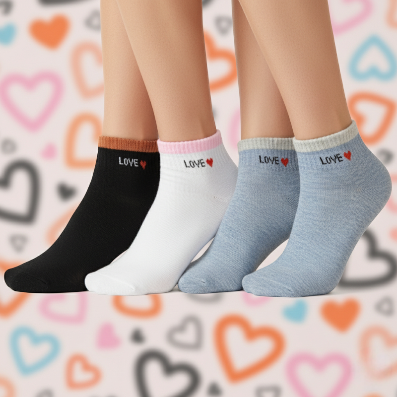 grossiste en chaussette (13) Lot de 12 Paires (0,35€ Pièce) : Chaussettes Femme Courte - 90% coton – Image 1