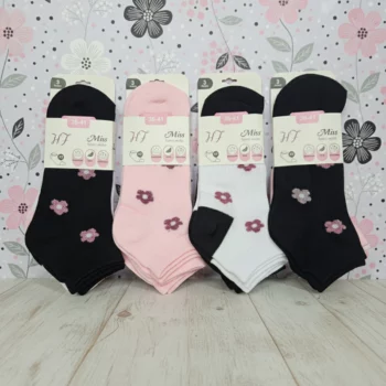 Lot de 12 Paires (0,35€ Pièce) : Chaussettes Femme Courte - 90% coton – Image 2