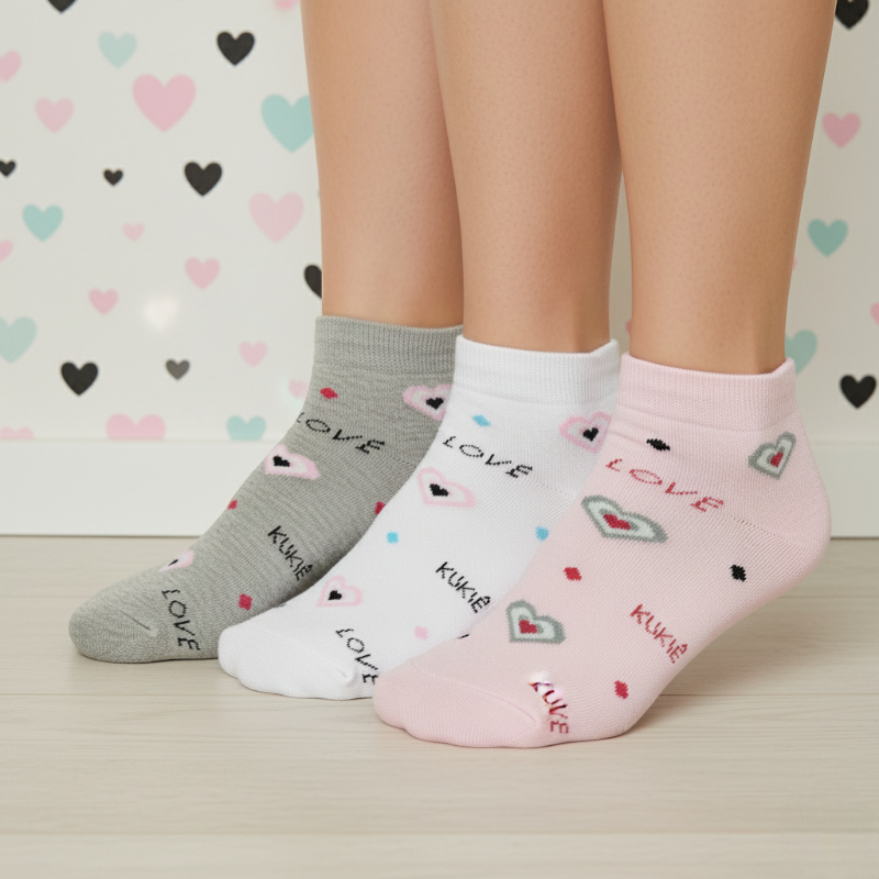 grossiste en chaussette (5) Lot de 12 Paires (0,35€ Pièce) : Chaussettes Femme Courte - 90% coton – Image 1