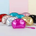 Lot de 12 (2,40€ Pièce) : Trousse de Toilette Couleur Unie Brillante
