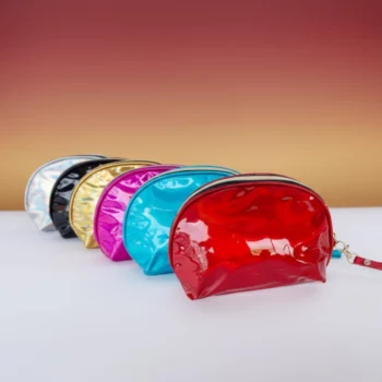 Lot de 12 (2,40€ Pièce) : Trousse de Toilette Couleur Unie Brillante – Image 2