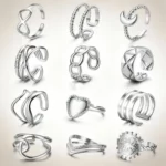 Qualité Premium 💍 Lot de 100 (1,70€ Pièce) : Bagues Argentée en Acier Inoxydable – Réglables - Bon Mélange