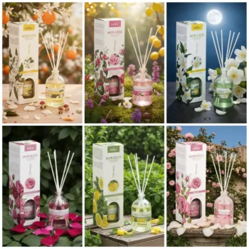 Mélange de 12 (1,80€ Pièce) : Mikados 100 ml – 6 parfums fleuris différents décrits dans la fiche produit