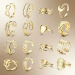 Qualité Premium 💍 Lot de 50 (1,85€ Pièce) : Bagues Dorée en Acier Inoxydable – Réglables - Bon Mélange