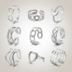 Qualité Premium 💍 Lot de 50 (1,85€ Pièce) : Bagues Argentée en Acier Inoxydable – Réglables - Bon Mélange