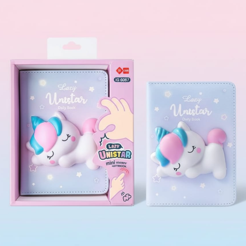 nouvelle collection 2026 grossiste de france distribution (11) 🦄✨ Carnet 3D "Lazy Unistar" - Format 10,8 x 15,3 cm 📚 – Image 1