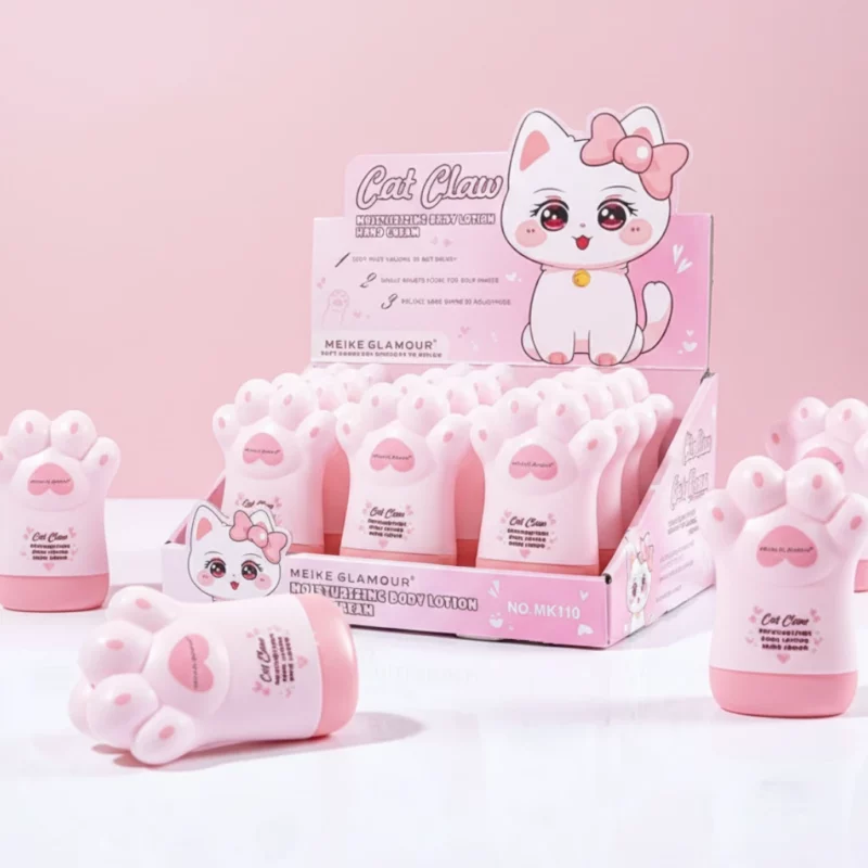 Présentoir de 12 (soit 1,20€ unité) : 🐾 Crème Mains "Cat Claw" Meike Glamour – L'Hydratation Adorable à Croquer ! 💖✨
