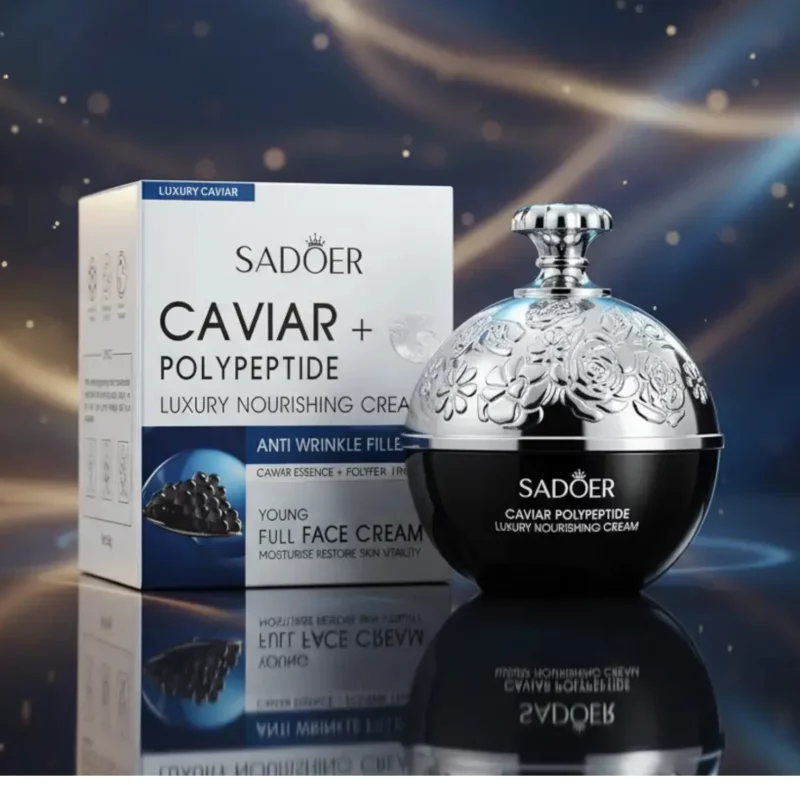 Élixir de Jeunesse ! 💎 Crème Anti-Rides Luxueuse Caviar + Polypeptide 30g – SADOER (Soin Raffermissant & Nourrissant) 💖