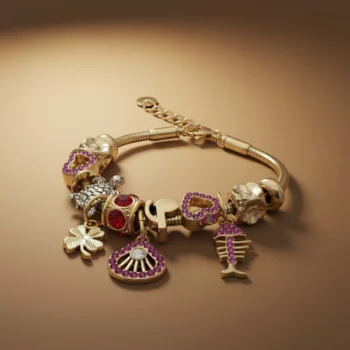 🌟Lot de 6 (2,80€ Pièce) : Bracelet Charm's Doré "Mystic Chance" - Acier Inoxydable & 6 Couleurs Scintillantes 🍀✨ – Image 6