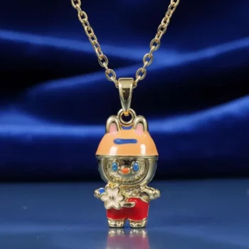 Collier Avec Pendentif Figurine  - Doré - Acier Inoxydable