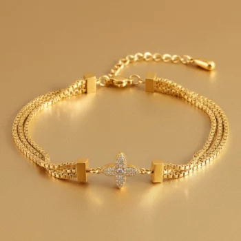 Lot de 10 (1,70€ Pièce) : 10 Bracelets Strass Différents Dorés Acier Inoxydable – Qualité Premium & Designs Variés 🎁✨ – Image 2