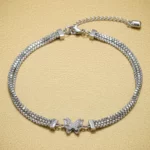 ✨Bracelet Papillon Scintillant Argenté💎Acier Inoxydable de Haute Qualité