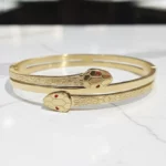 ✨Bracelet Jonc Doré "Serpent Envoûtant"💎Acier Inoxydable de Haute Qualité