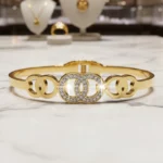 ✨Bracelet Jonc Doré "Double Cercle" Scintillant💎Acier Inoxydable de Haute Qualité