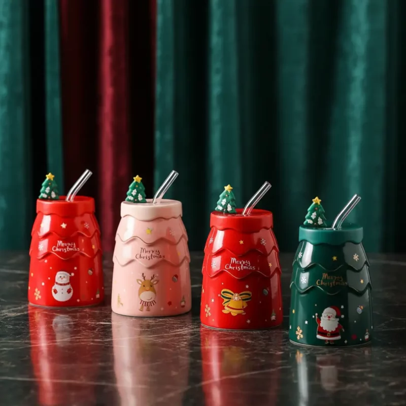 Lot de 4 (soit 6,95€ l’unité) :🎄Tasse de Noël - Design Créatif & Magie des Fêtes ! 🎅