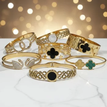 Lot de 25 Bracelets (2,80€ Pièce) : Bracelet Haute Finition Doré & Argenté Qualité *** - Acier Inoxydable – +ou- 15 Modèles différents (Copie) – Image 12