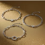 Lot de 10 (1,70€ Pièce) : 🔗10 Bracelets Différents en Acier Inoxydable Argenté & Strass 🔗