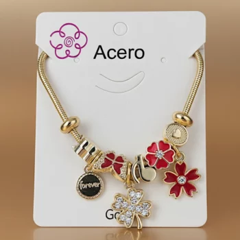 ✨Lot de 6 Couleurs Mélangées (2,80€ Pièce) : Bracelet Charm's Tendance "Porte-Bonheur & Éternité" - Acier Inoxydable 🍀💖 – Image 3