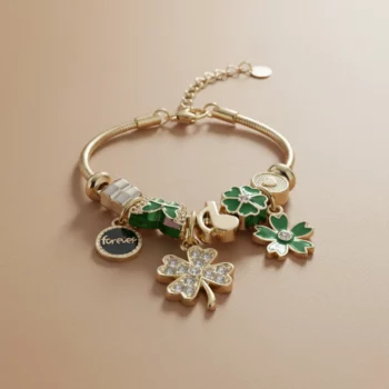 ✨Lot de 6 Couleurs Mélangées (2,80€ Pièce) : Bracelet Charm's Tendance "Porte-Bonheur & Éternité" - Acier Inoxydable 🍀💖 – Image 7