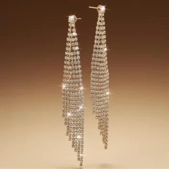 🌟 Boucles d'Oreilles XXL "Cascade de Diamants" - Pendentifs Strass Événementiels 💎✨