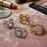 Mélange de 12 (1,90€ Pièce) : Bague ajustable Argentée & Doré Prémium - Mélange Strass – Acier Inoxydable