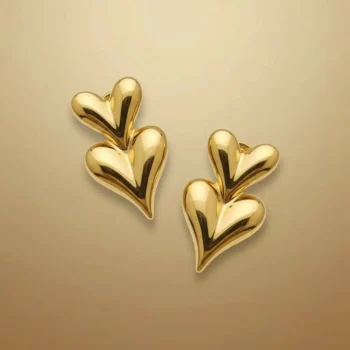 Bon Mélange de 100 (1,70€ la Paire) : Boucles d'oreilles Coeur - Acier Inoxydable Doré - +ou- 20 modèles différents – Image 3