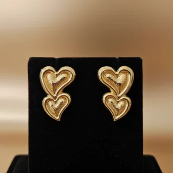 Bon Mélange de 100 (1,70€ la Paire) : Boucles d'oreilles Coeur - Acier Inoxydable Doré - +ou- 20 modèles différents – Image 2