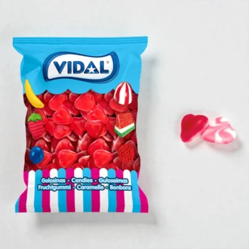 ⚡ TVA Réduite 10%⚡ Cœurs Roses Brillants Vidal (Sac 1kg – 71 bonbons) - Origine Espagne – Image 2