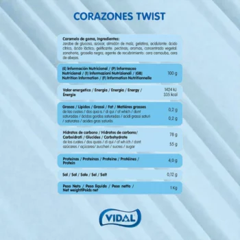 ⚡ TVA Réduite 10%⚡ Cœurs Roses Brillants Vidal (Sac 1kg – 71 bonbons) - Origine Espagne – Image 3