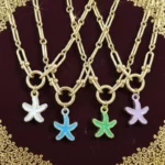 Lot de 4 (2,50€ Pièce) : ✨Collier Doré, Acier Inoxydable de Qualité Prémium - Éclat & Couleurs Vibrantes!✨