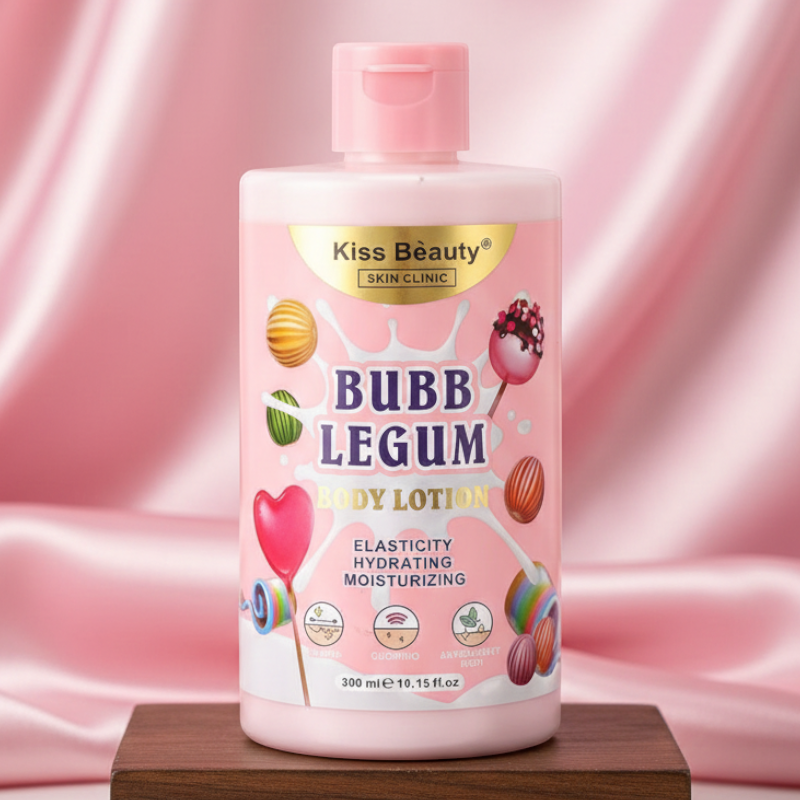 grossiste en ligne de soins et de beauté (3) Lot de 6 (soit 1,88€ l’unité) : Lotion Corporelle BUBB LEGUM Kiss Beauty (300ml)🍬 – Image 1