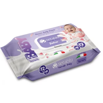 Lot de 3 (1,80€ Pièce) : Paquet de 72 Lingettes Nettoyantes Bébé SETABLU Extra Douces au Talc | Hypoallergénique – Image 2