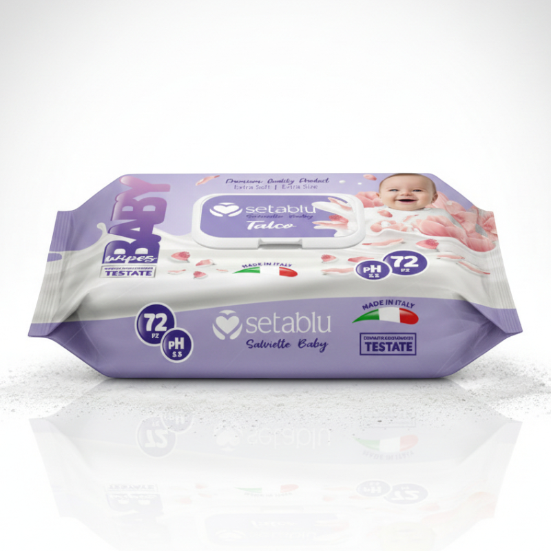 grossiste en lingette setablu (4) Lot de 3 (1,80€ Pièce) : Paquet de 72 Lingettes Nettoyantes Bébé SETABLU Extra Douces au Talc | Hypoallergénique – Image 1
