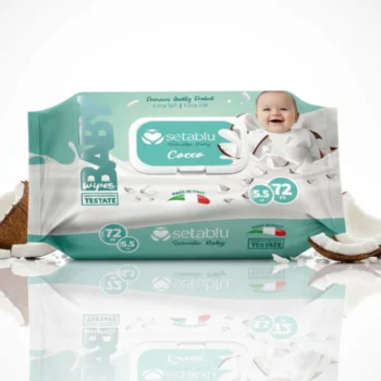 Lot de 3 (1,80€ Pièce) : Paquet de 72 Lingettes Nettoyantes Bébé SETABLU Extra Douces au Lait de Coco | Qualité Premium