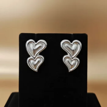 Bon Mélange de 100 (1,70€ la Paire) : Boucles d'oreilles Coeur - Acier Inoxydable Argenté - +ou- 20 modèles différents – Image 3