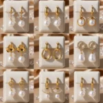 Bon Mélange de 48 (1,70€ la Paire) : Boucles d’oreilles pendantes dorées avec perle nacrée
