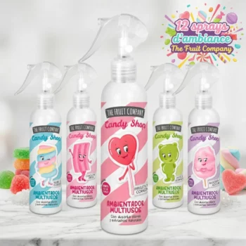 Mélange de 12 (1,85€ unité) : Spray Désodorisant Pour Maison Collection Candy - The Fruit Company