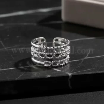 Lot de 50 Bagues (2,30€ Pièce) : Bague Ajustable Argenté Qualité Luxe*** - Mélange ± 25 Différentes – Acier Inoxydable – Image 5