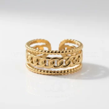 Lot de 50 Bagues (2,30€ Pièce) : Bague Ajustable Doré Qualité Luxe*** - Mélange ± 25 Différentes – Acier Inoxydable – Image 3