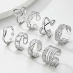 Lot de 50 Bagues (2,30€ Pièce) : Bague Ajustable Argenté Qualité Luxe*** - Mélange ± 25 Différentes – Acier Inoxydable