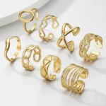 Lot de 50 Bagues (2,30€ Pièce) : Bague Ajustable Doré Qualité Luxe*** - Mélange ± 25 Différentes – Acier Inoxydable