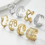 Lot de 50 Bagues (2,30€ Pièce) : Bague Ajustable Doré & Argenté Qualité Luxe*** - Mélange ± 25 Différentes – Acier Inoxydable